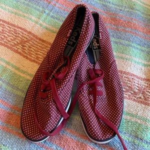 New red polka dot keds